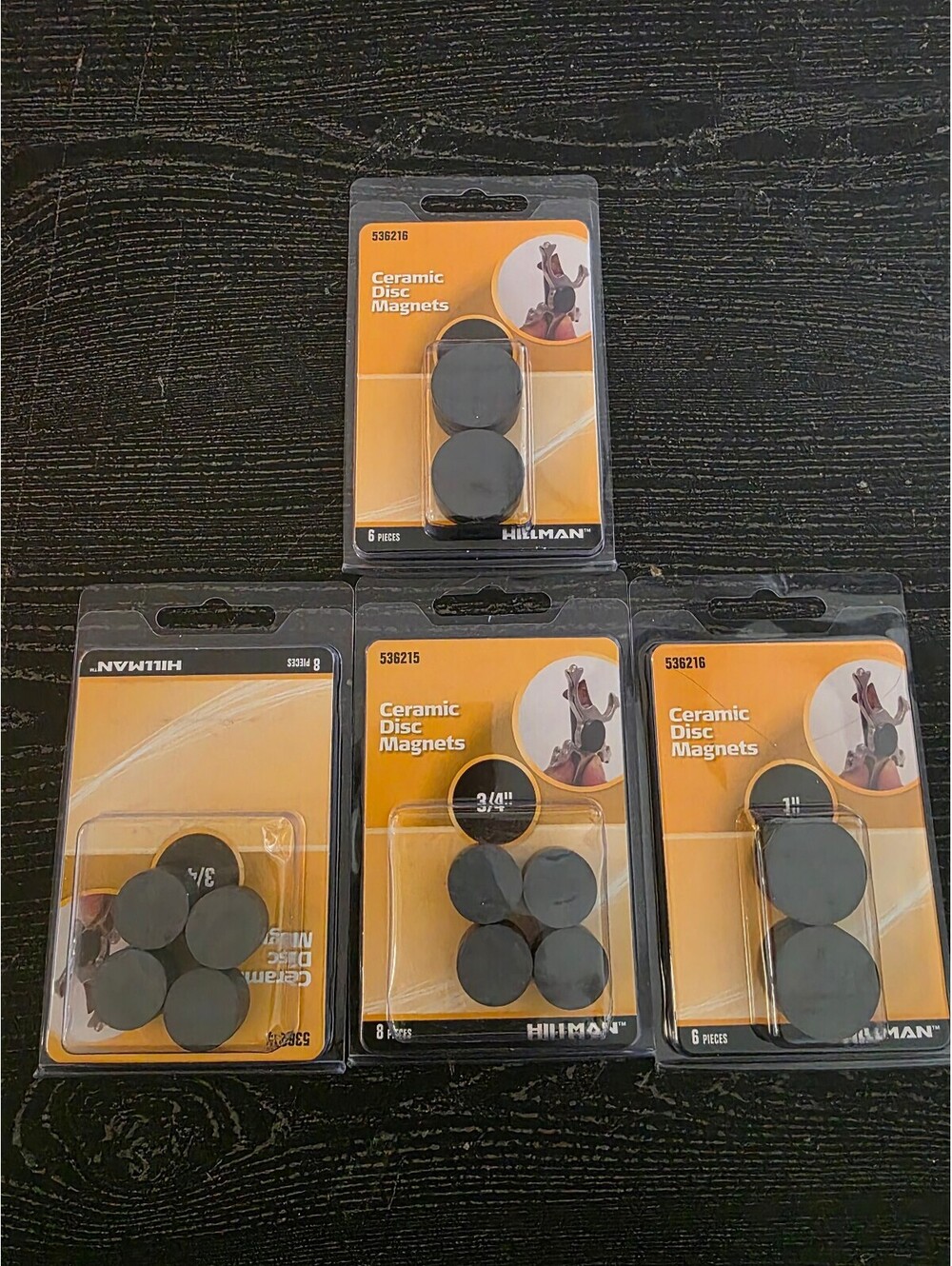 Hillman Ceramic Disc Magnets 3/4 Inch, 1 Inch - Assorted Packs